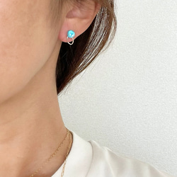 Sleeping beauty Drop pierce Turquoise（14kgf ） 5枚目の画像