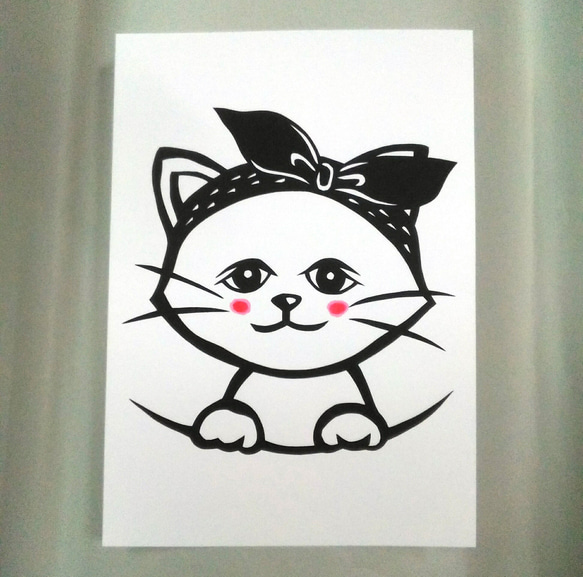 【切り絵】原画　A5サイズ　cat5 1枚目の画像