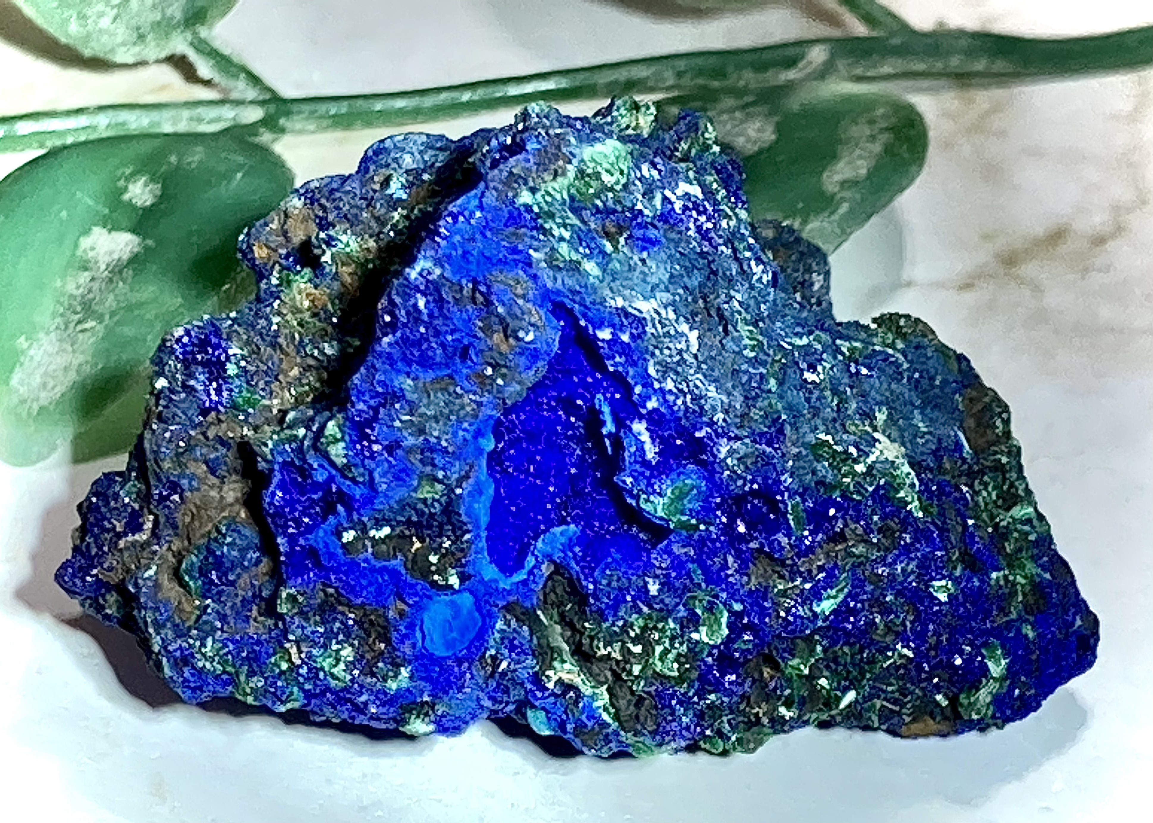希少！　パワーストーン　原石　アジュライトサン　藍銅鉱　34g　No.521