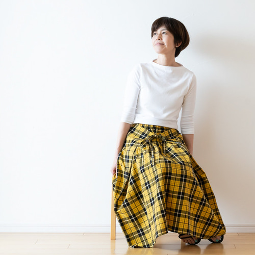 華やかなタータンチェックのラップスカート ロングスカート