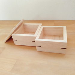 2段式小物入れ ｜ ヒノキ フリーボックス・小物入れ MIYABI WOODWORKS