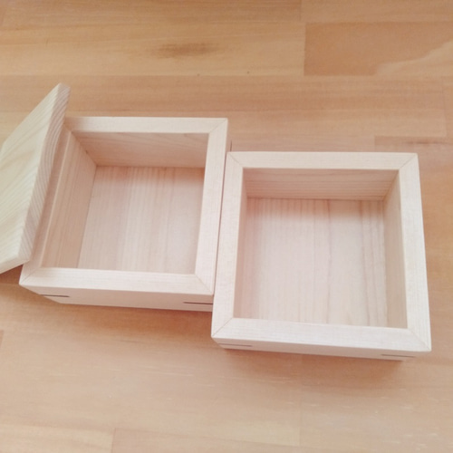 2段式小物入れ ｜ ヒノキ フリーボックス・小物入れ MIYABI WOODWORKS