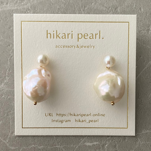 バロックパール イヤリング 大粒 hikari Pearl Blanc