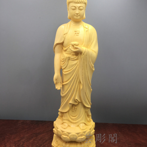 阿弥陀如来三尊 観音菩薩 勢至菩薩 仏教工芸品 木彫仏像 極上品 彫刻