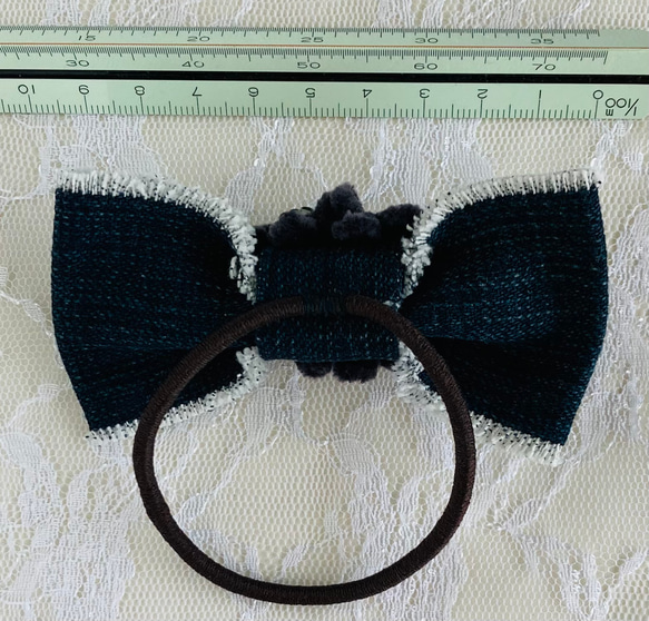 リボンと花モチーフのヘアゴム 4枚目の画像