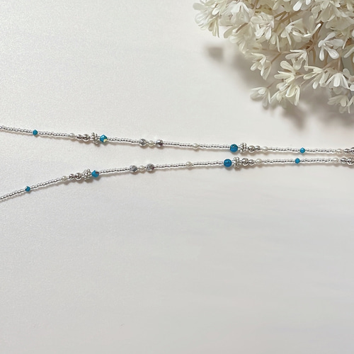 シンプルスタイルに可愛い♬ターコイズ 【メガネチェーン/グラスコード