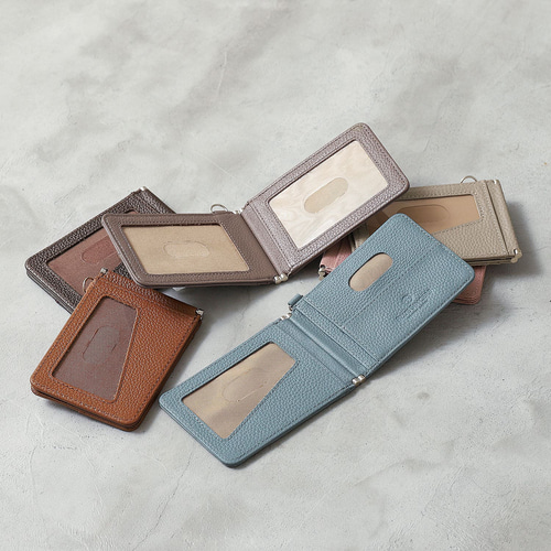 超薄0.5cm使い勝手◎】二つ折りパスケース 本革 定期入れ 両面カード