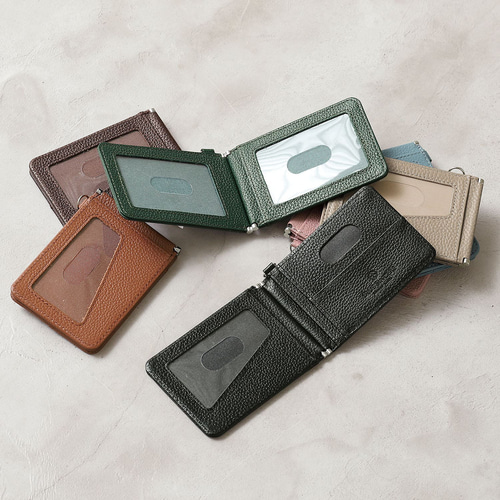 超薄0.5cm使い勝手◎】二つ折りパスケース 本革 定期入れ 両面カード