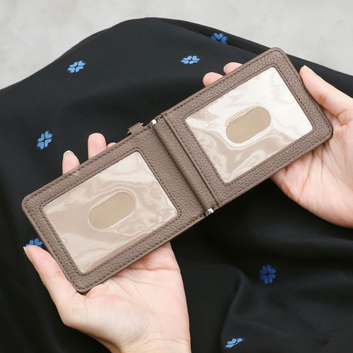 超薄0.5cm使い勝手◎】二つ折りパスケース 本革 定期入れ 両面カード