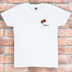 tシャツ　Tシャツ　プレゼント　ロゴTシャツ　Tシャツ　おしゃれTシャツ　かわいいTシャツ　花　バラ　Rose 薔薇 2枚目の画像