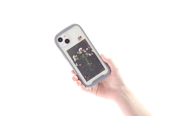 iPhoneケース　スマホケース　かすみ草 ブーケのスマートフォンケース 5枚目の画像