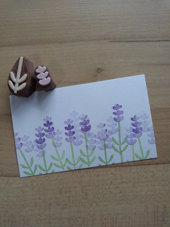 夏の花～ラベンダーの消しゴムはんこ はんこ・スタンプ のんびり屋