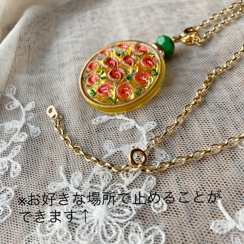 再販》Rose Gardenの大きめペンダントネックレス/14KGF《チェコ