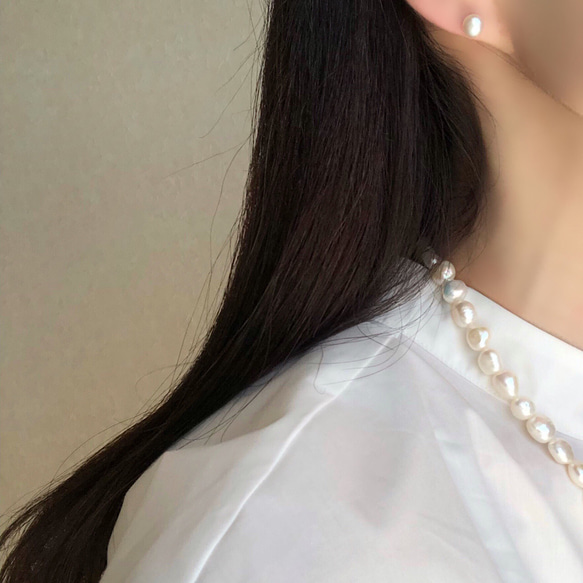【Petit Button】Grain pearl pierce / earring 3枚目の画像