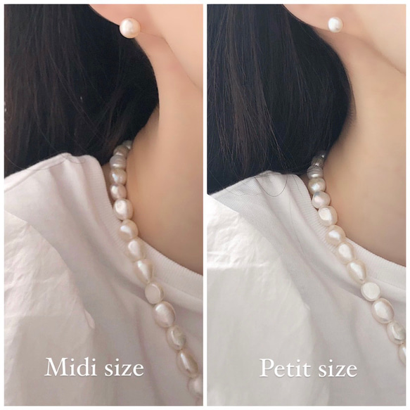 【Petit Button】Grain pearl pierce / earring 4枚目の画像