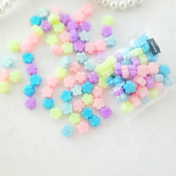 「オーロラ5色 Mix」さくら型　シーリングワックス 50粒　シーリングスタンプ用 3枚目の画像