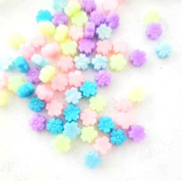 「オーロラ5色 Mix」さくら型　シーリングワックス 50粒　シーリングスタンプ用 2枚目の画像