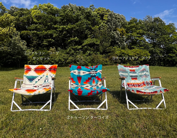 チェアーカバー2:PENDLETON生地使用☆Colemanチェアー 6枚目の画像