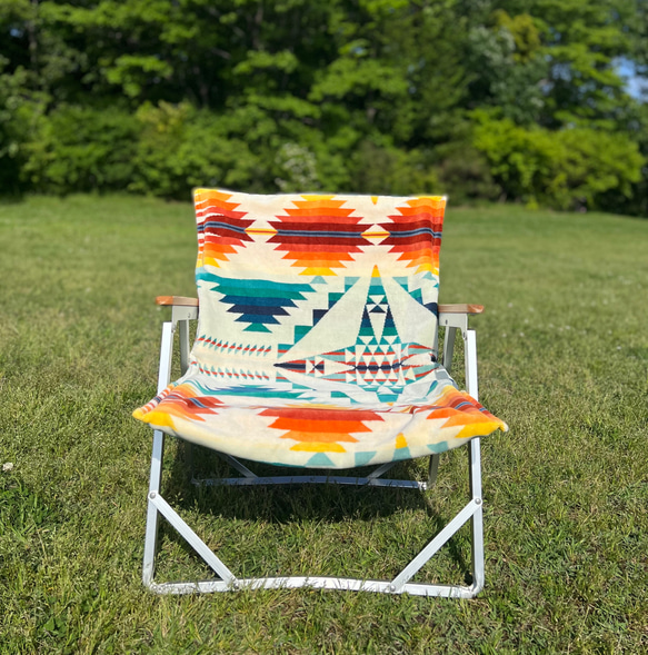 チェアーカバー2:PENDLETON生地使用☆Colemanチェアー 2枚目の画像