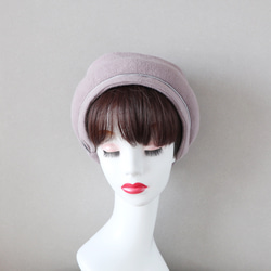 再販◆帽子のようなふっくらコットンニットのヘアバンド(すみれ色)<hairband236>◆受注製作 8枚目の画像