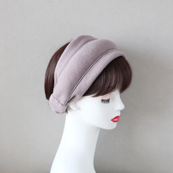 再販◆帽子のようなふっくらコットンニットのヘアバンド(すみれ色)<hairband236>◆受注製作 5枚目の画像
