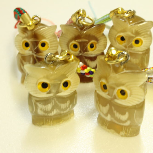 牛の角で作られた幸福を呼ぶフクロウストラップ（送料無料） その他