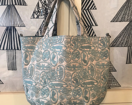 ハンドメイド❁⃘楕円マチのベルバッグ jungle relief ミナペルホネン - メルカリ