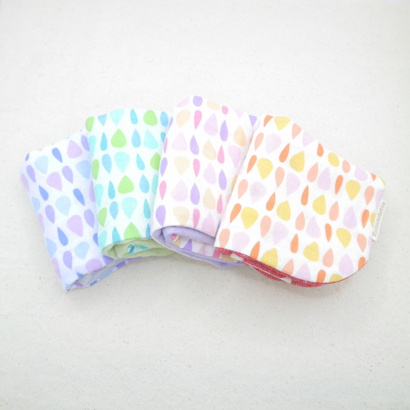 ふわもこハンカチ｜しずく-Raindrop-｜L・20×20cm｜ガーゼハンカチ｜ハンドタオル｜ギフト｜誕生日 1枚目の画像