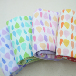 ふわもこハンカチ｜しずく-Raindrop-｜L・20×20cm｜ガーゼハンカチ｜ハンドタオル｜ギフト｜誕生日 2枚目の画像