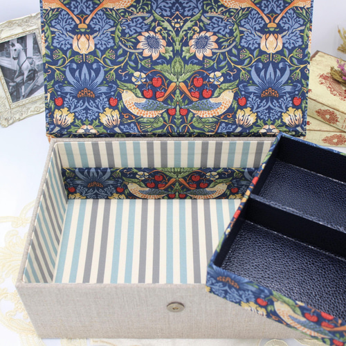 受注制作】ウィリアムモリス カルトナージュ♪ 2段ツールボックス