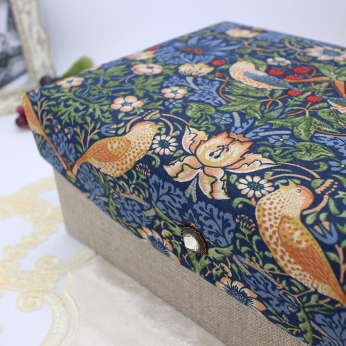 受注制作】ウィリアムモリス カルトナージュ♪ 2段ツールボックス