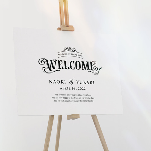 ウェルカムボード Welcome Kanbe シンプルベーシック ホワイトウッド風 ウェルカムボード │結婚