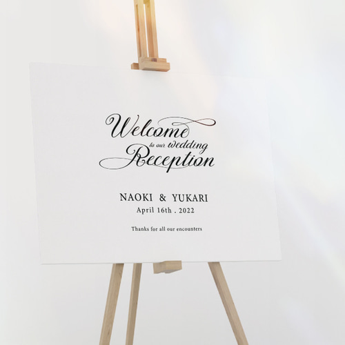 ウェルカムボード ウェルカムボード/リース付き木製ボード/ホワイトガーデン