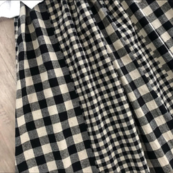 キナリ×ブラック ブロックチェック の ナチュラル パッチスカート 14枚目の画像