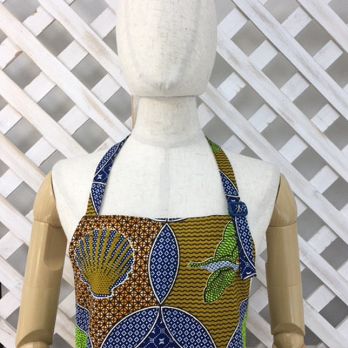 アフリカ布✤割烹着✤エプロン Amazon｜JAnjiaLxY かっぽう着 女性用 F 割烹着 スモック