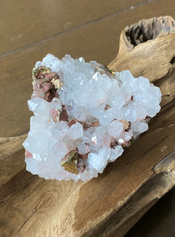 レア♡水晶♡パイライト♡アメジスト共生クラスターNo.1931 レア♡水晶