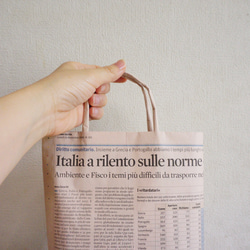 【B】イタリアの新聞紙バッグ　3点セット 4枚目の画像