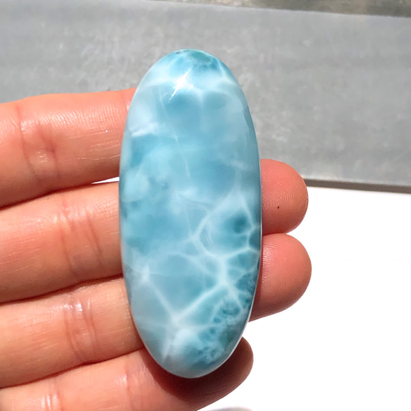 ラリマー[528] 58x25mm 159Cts ルース ／天然石 ／ カボション 3枚目の画像