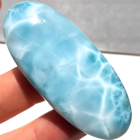 ラリマー[528] 58x25mm 159Cts ルース ／天然石 ／ カボション 4枚目の画像