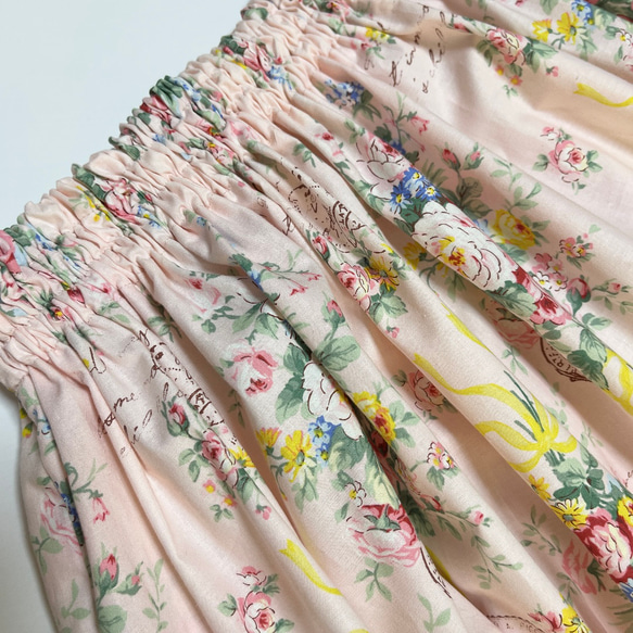花束柄のギャザースカート 4枚目の画像