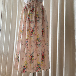 花束柄のギャザースカート 3枚目の画像