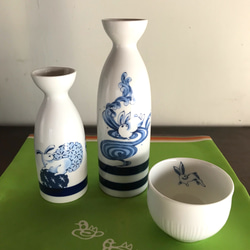 『逆月』　盃/うさぎの湯呑/酒器  ポーセリンアート　磁器　 6枚目の画像