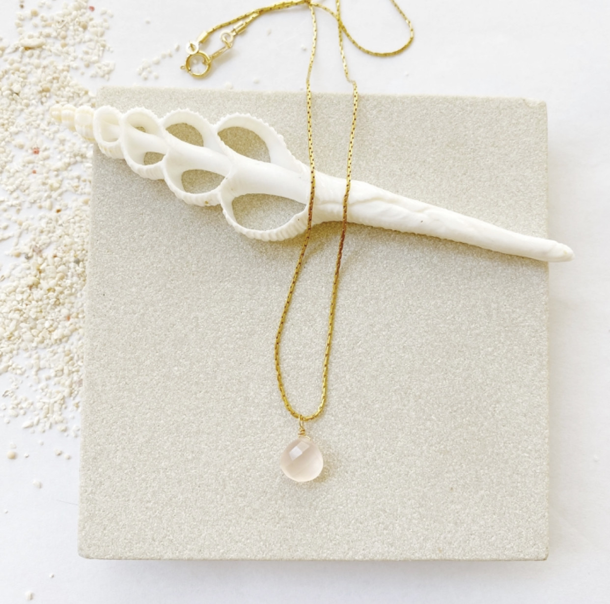 Pink chalcedony necklace