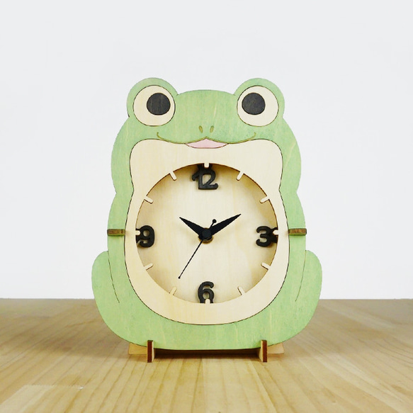 かえる」木製置き掛け時計 掛け時計・置き時計 minow plus（ミノー
