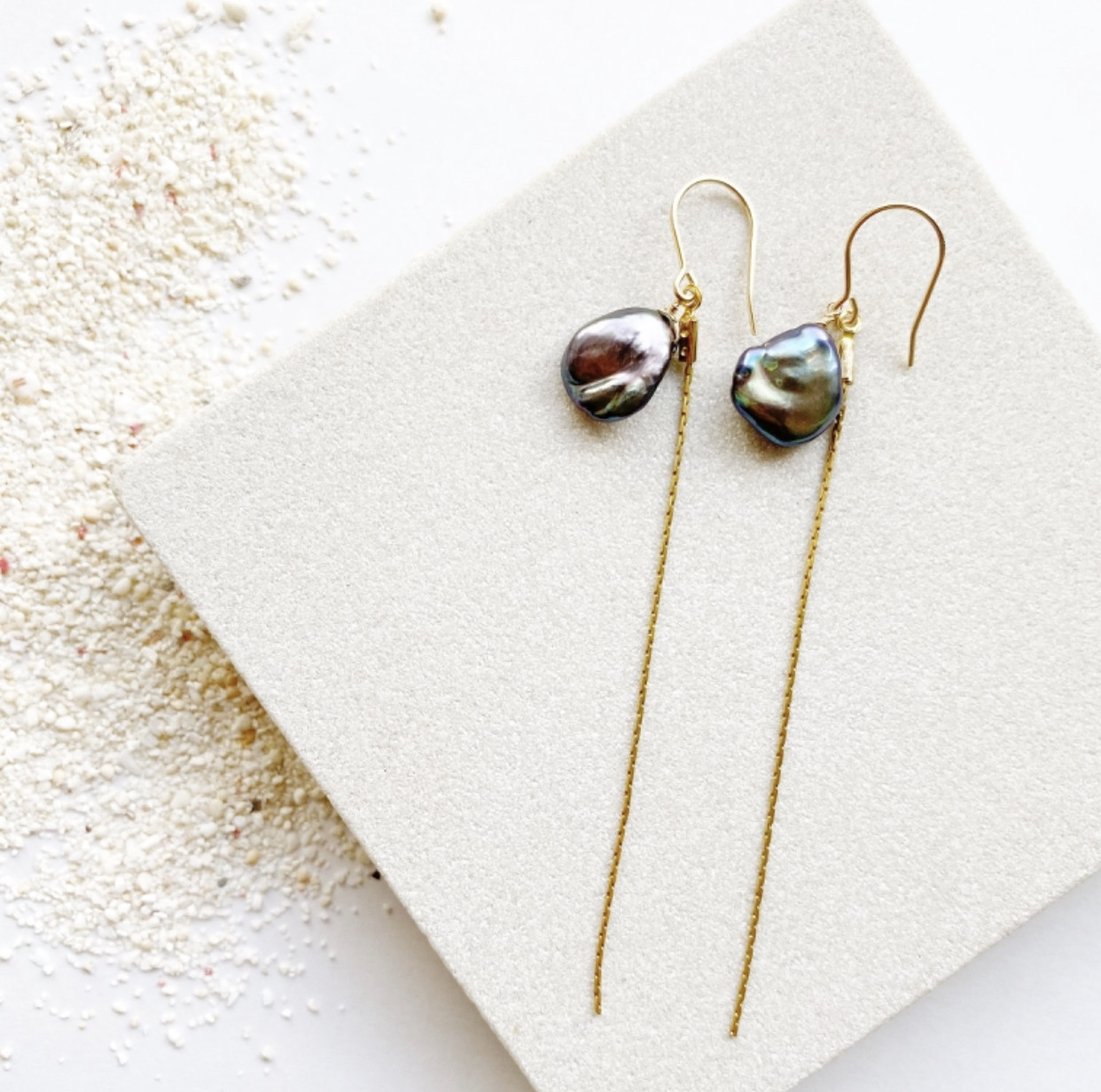 Tahitian baroque pearl earrings