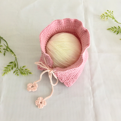 手編みのベビーボンネット・9 手編みのベビーボンネット・9