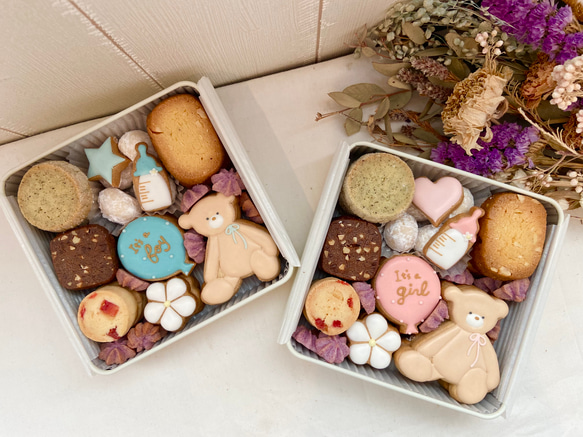 ジェンダーリビールクッキー缶♩（おとこのこ） 3枚目の画像