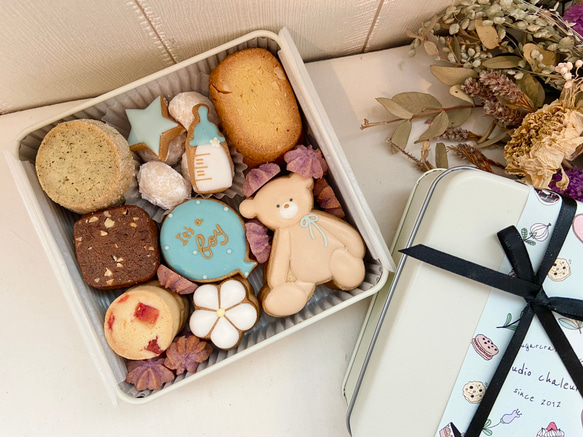 ジェンダーリビールクッキー缶♩（おとこのこ） 1枚目の画像