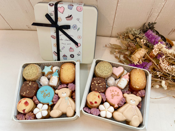 ジェンダーリビールクッキー缶♩（おとこのこ） 5枚目の画像