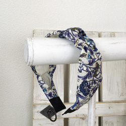 リバティ （ LIBERTY fabric ） の 幅広 結び 目 カチューシャ /  レイチェル ー ブルー ヴァイオ 2枚目の画像